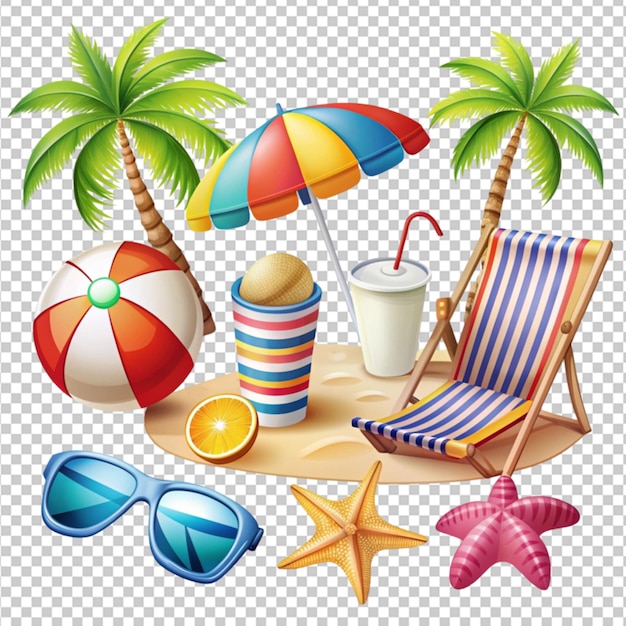 PSD illustration of summer and beach object