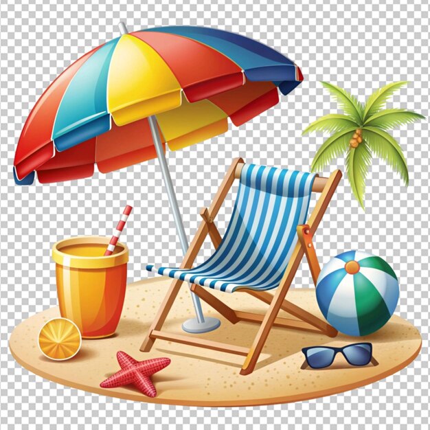 PSD illustration of summer and beach object