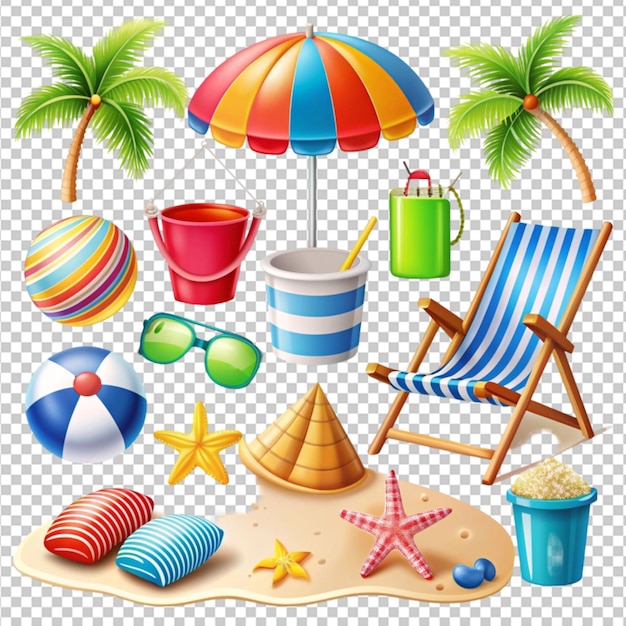 PSD illustration of summer and beach object