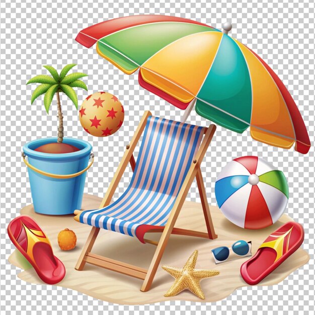 illustration of summer and beach object