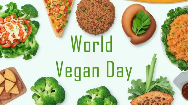 PSD illustration on world vegan day