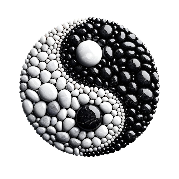 PSD illustration of yin yang symbol in the form of small stones