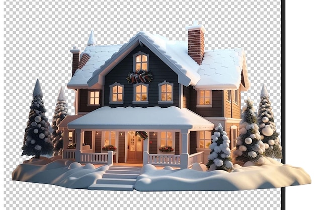 Image of a 3d christmas house