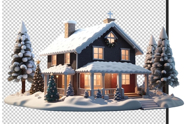 Image of a 3d christmas house