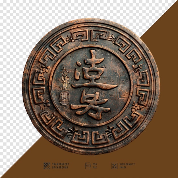 image of an ancient coin with a transparent background