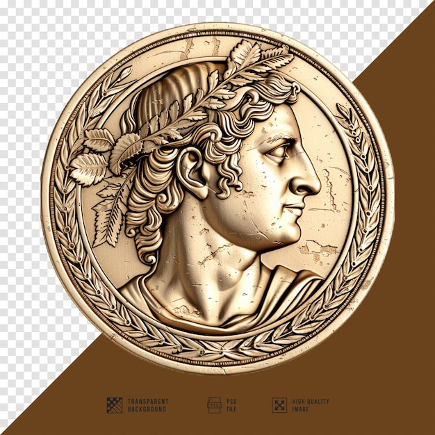 image of an ancient coin with a transparent background