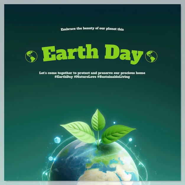 PSD image celebrating earth day with a focus on environmental protection highlighting the importance