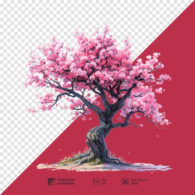 image of a cherry tree with a transparent background