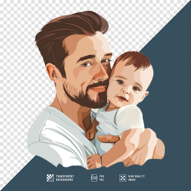 PSD image of a father without background hd quality