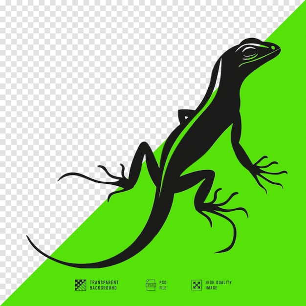 PSD image of lizard silhouette icon without background in hd quality