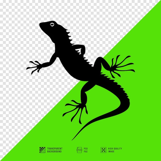 PSD image of lizard silhouette icon without background in hd quality