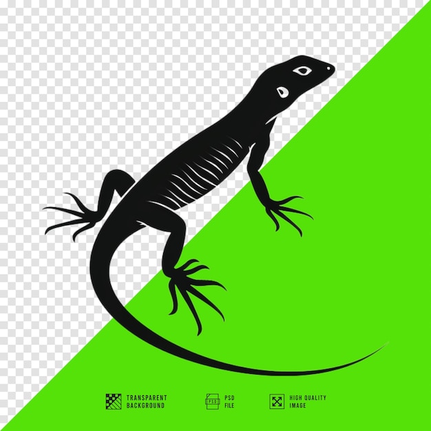 PSD image of lizard silhouette icon without background in hd quality