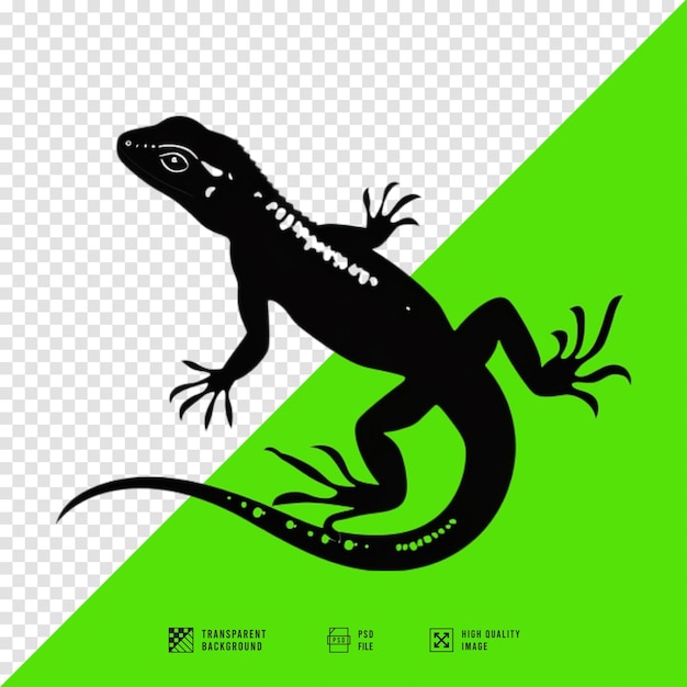 PSD image of lizard silhouette icon without background in hd quality