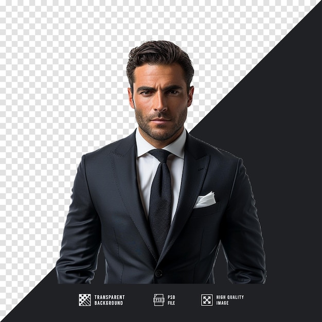 PSD image of a man wearing a suit without background in hd quality