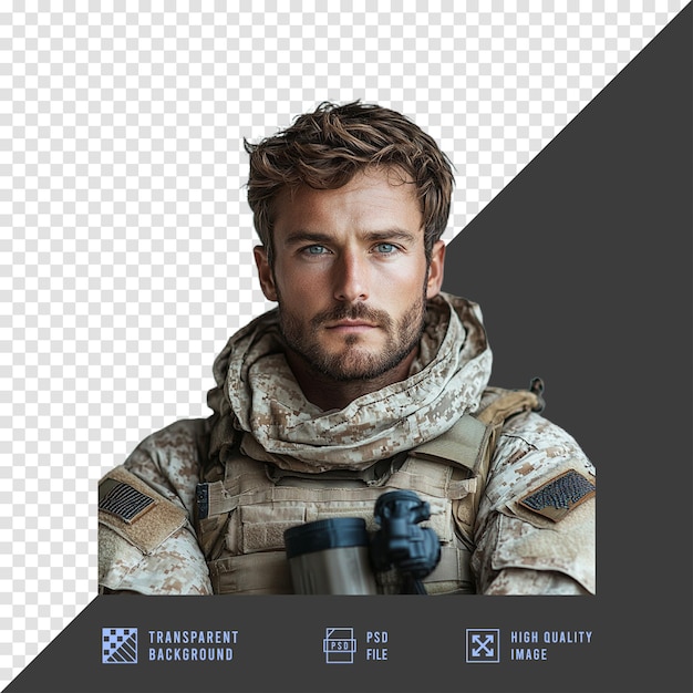 PSD image of a soldier background transparent hd quality