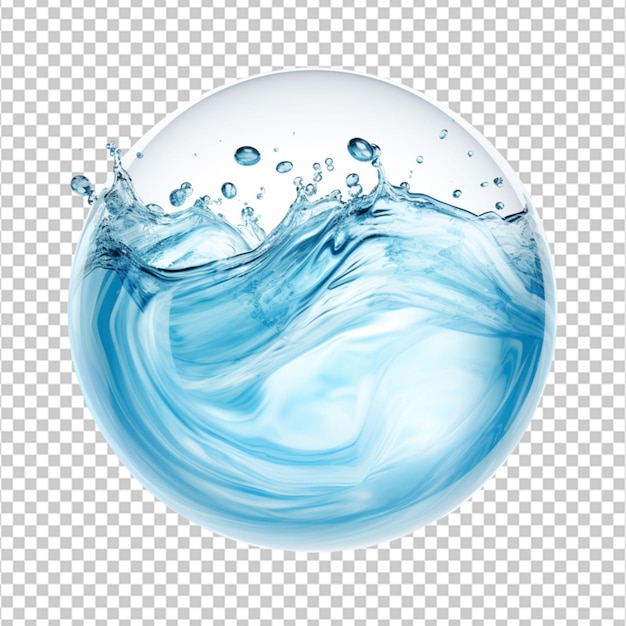 An image of water accumulating in a sphere Background is white