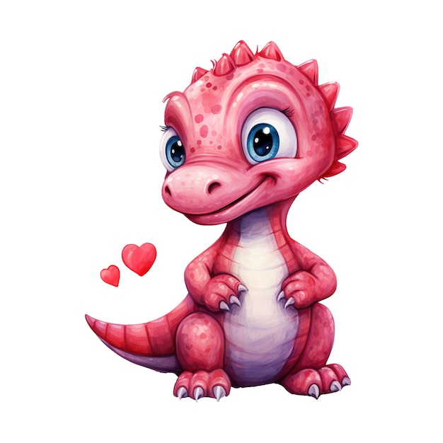 PSD imaginative love valentine lovely dinosaur cute and colorful characters for your festivities