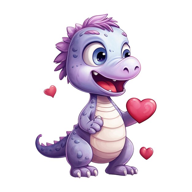 PSD imaginative love valentine lovely dinosaur cute and colorful characters for your festivities