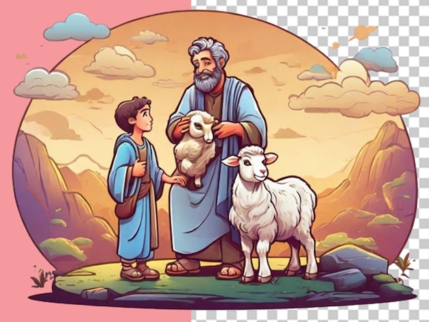 PSD imagine the moment when ibrahim and his son discover the lamb