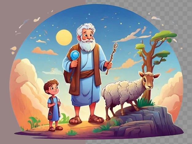 PSD imagine the moment when ibrahim and his son discover the lamb