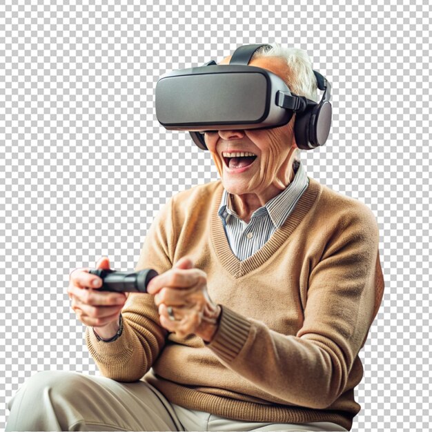 Immersive Adventures Elderly Man Embraces VR Gaming