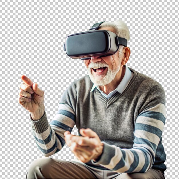 Immersive Adventures Elderly Man Embraces VR Gaming