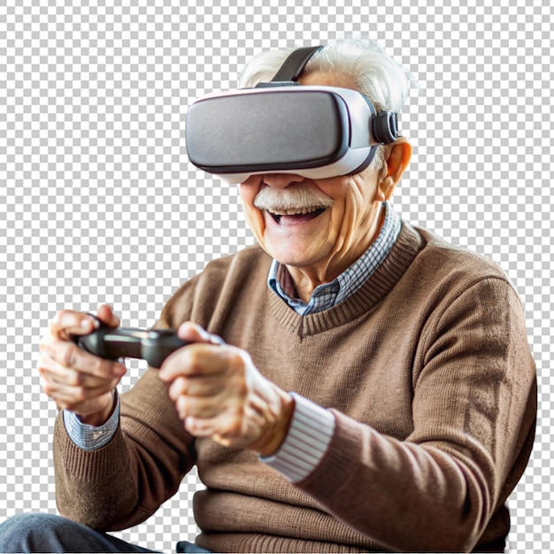 Immersive Adventures Elderly Man Embraces VR Gaming