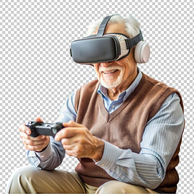 Immersive Adventures Elderly Man Embraces VR Gaming