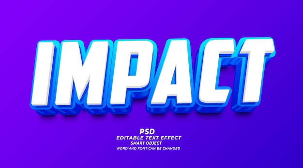 Impact PSD 3d editable text effect photoshop template