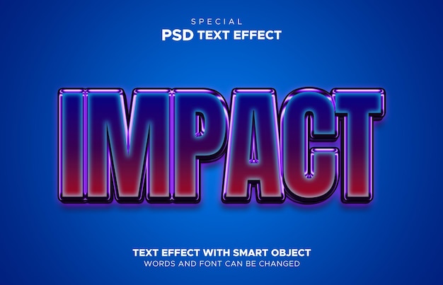 Impact text effect editable smart object