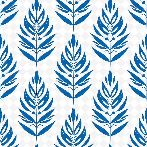 Imperial Ikat Pattern With Leaf Icon and Blurred Lines With Nature Inspired Abstract Outline Art