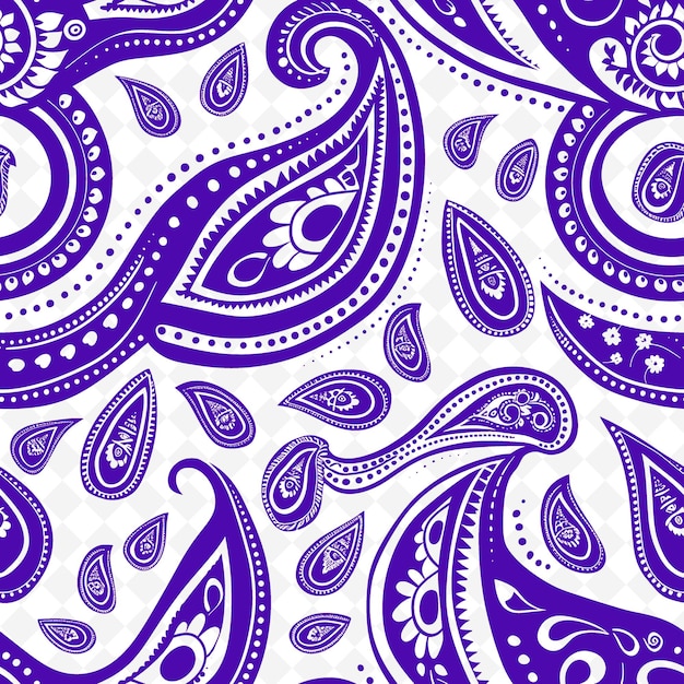 Imperial Paisley Pattern With Bird Icon and Teardrop Shapes Nature Inspired Abstract Outline Art