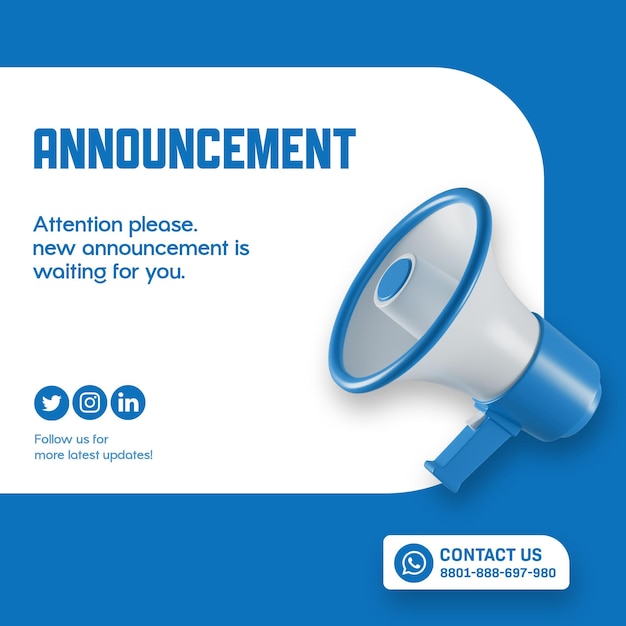 PSD important social media announcement post