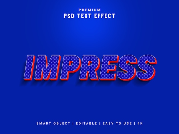 Impress text effect