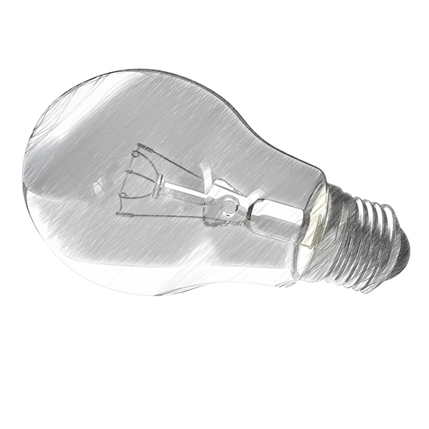 Incandescent bulb isolated transparent background drawing