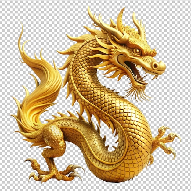 incredible golden dragon isolated