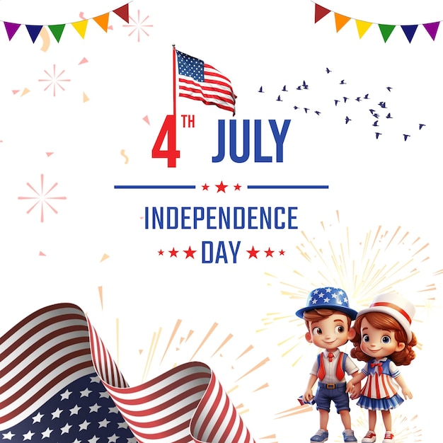 PSD independence day social media banner post design template