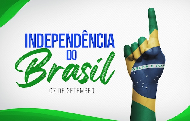 INDEPENDENCE SEPTEMBER 7 BRAZIL HAND POINTING UP 3D