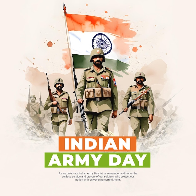 India Army Day Celebration Social media post template banner