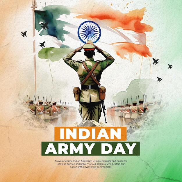 India Army Day Celebration Social media post template banner