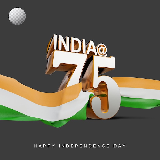 India Independence day 3d rendered banner design with transparent background