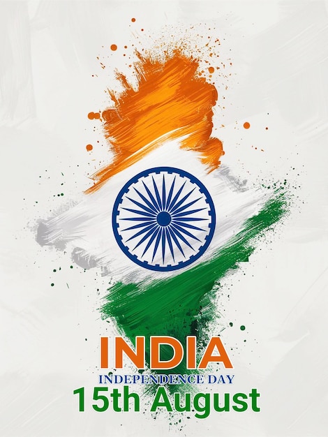 India Independence Day PSD poster with India national flag and editable text