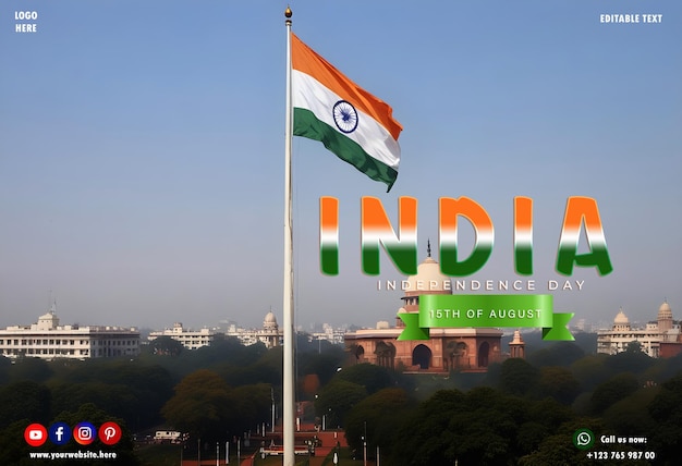 India independence day template for social media poster and banner