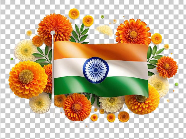 India republic day celebration flag on transparent background