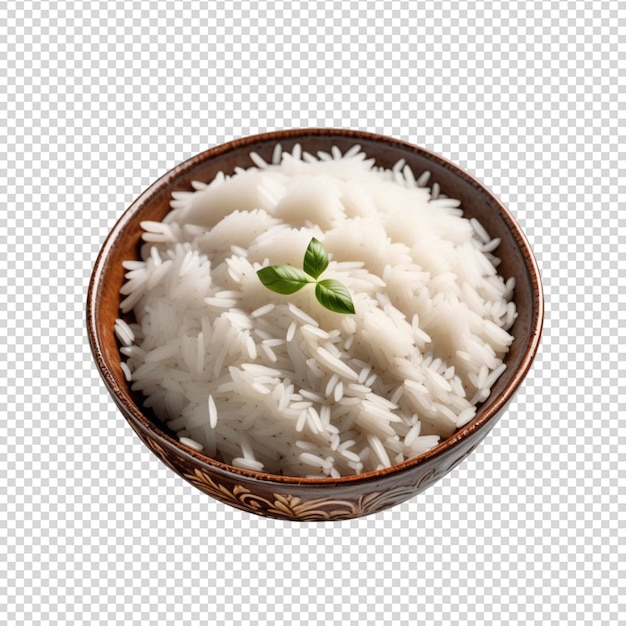 Indian basmati white rice in a transparent background