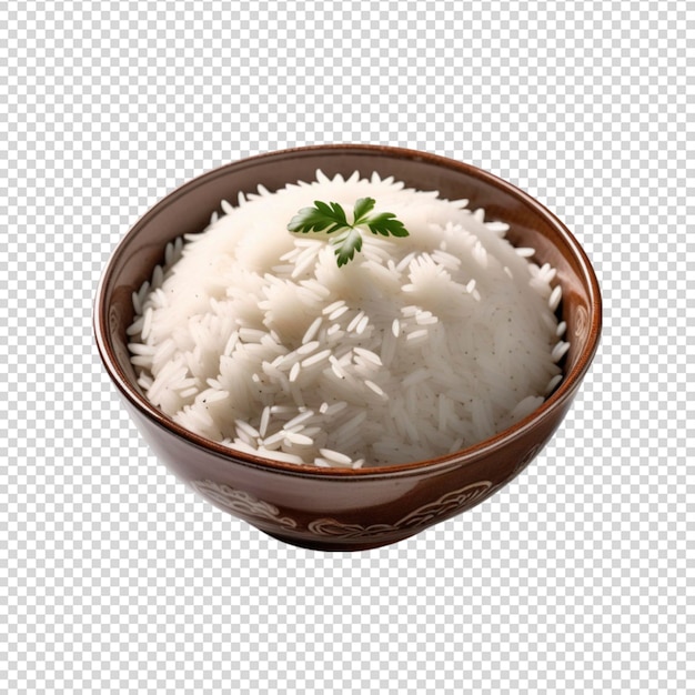 Indian basmati white rice in a transparent background