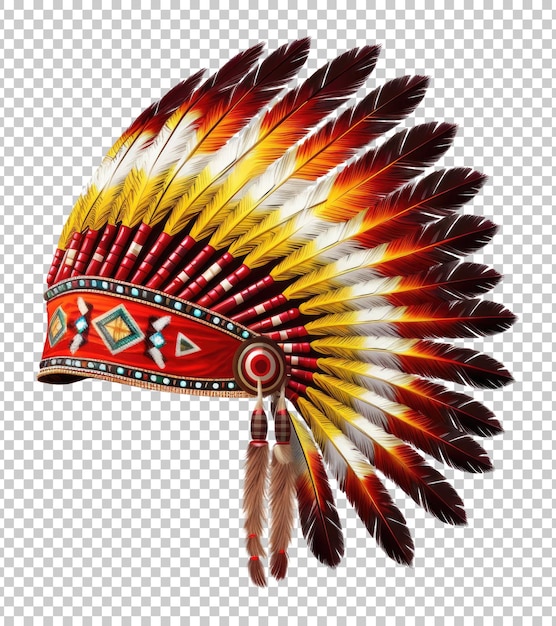 Indian Chief Hat Isolated on Transparent Background