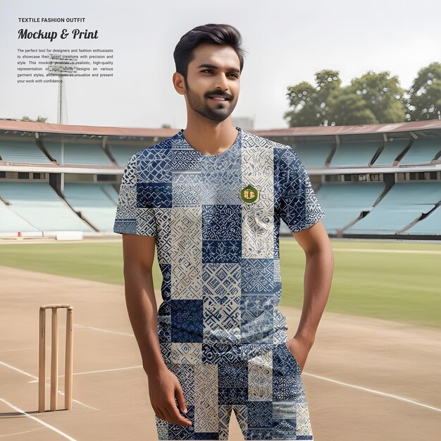 PSD indian fashion textile printed apparel mockup psd template