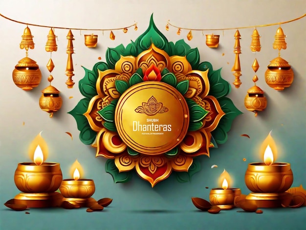 Indian festival happy dhanteras template