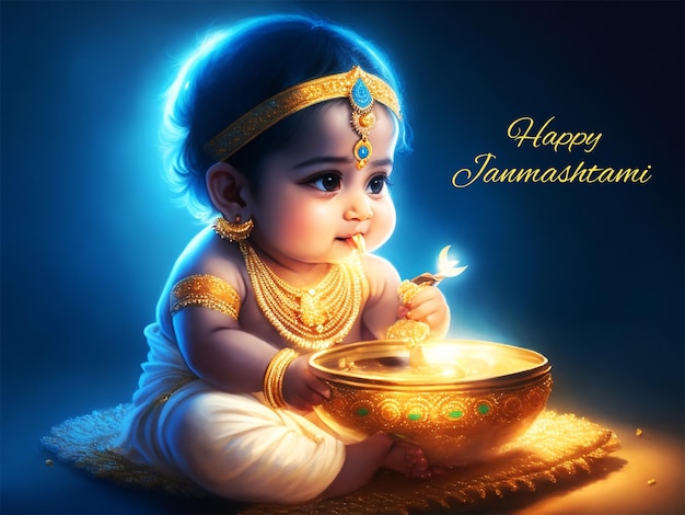 Indian festival Janmashtami background The birth of lord Krishna